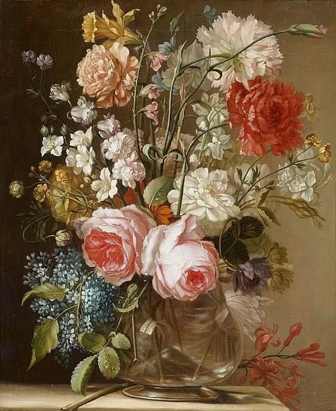 Vaso di fiori su trabeazione